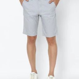Micro Print Slim Fit Flat-Front Shorts-image-42