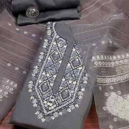 biba Women Embroidery Unstitched Dress Material-picture-23