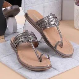 Women Embellished Toe-Ring Slip-On Flat Sandals-33