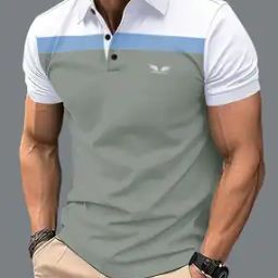 Men Stripes Regular Fit Polo T-shirt-image-112