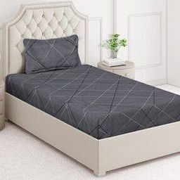 Cotton Blend Single Size Bedsheet with 1 Pillow Cover-image-71