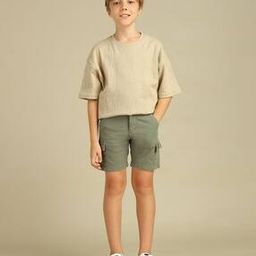 Boys Mid Rise Cargo Shorts-picture-46