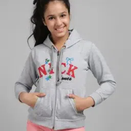 Heathered Zip-Front Hoodie with Applique-image-36
