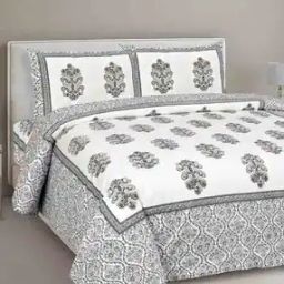 240 TC Cotton Double Bedsheet with 2 Pillow Covers-image-98