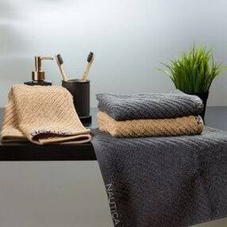 Set of 4 Striped Cotton Hand Towels 24" x 16"-23