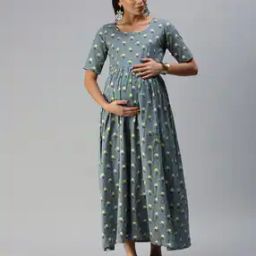 Floral Print Maternity Fit and Flare Dress-image-66