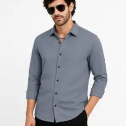 Men Regular Fit Shirt with Curved Hem-image-19