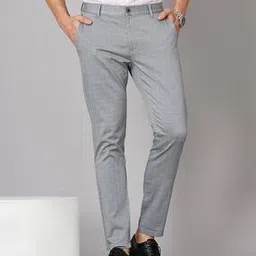 Checked Slim Fit Chinos-image-5
