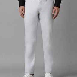 louis philippe Men Flat-Front Tapered Fit Trousers-picture-1