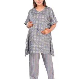 Geometic Print A-line Dress with Kaftan Sleeves-image-9