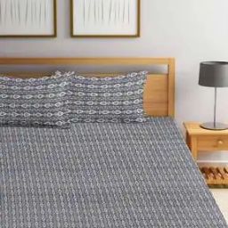 Striped Double King Size Bedcover with 2 Pillow Covers-51