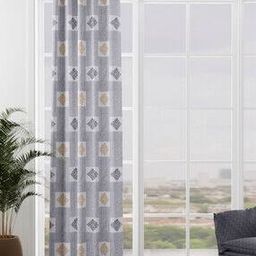 Printed Semi-Sheer Eyelet Door Curtain-image-19