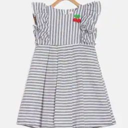 Striped A-Line Dress-image-59