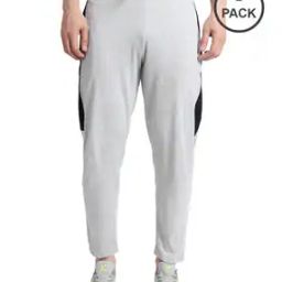 Men Pack of 2 Fitted Track Pants with Elasticated Drawstring Waist-25