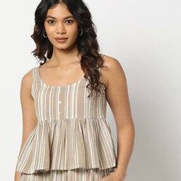 Women Striped Regular Fit Peplum Top-image-48