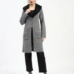 Women Heathered Relaxed Fit Jacket-image-99