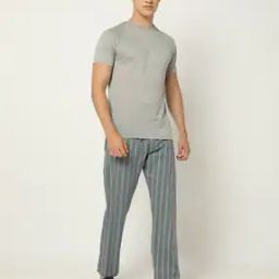 Men Striped Cotton Pyjamas-22