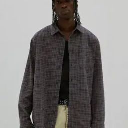 Men Loose Fit Full-Length Sleeve Flannel Shirt-image-70