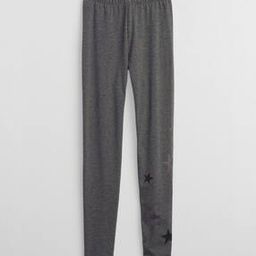 Heathered Leggings with Placement Print-image-111