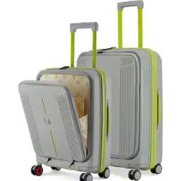 Set of 2 Alexandria with Flat Top Front Opening Trolley Bags - S | M-6