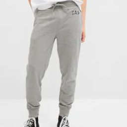 Heathered Joggers with Logo Embroidery-image-63
