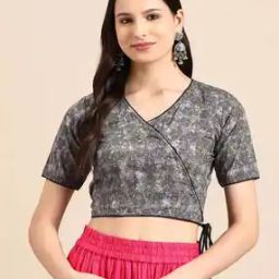 Floral Print Front-Open Blouse-10