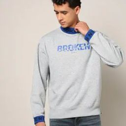 Men Oversized Fit Crew-Neck Sweatshirt-image-10