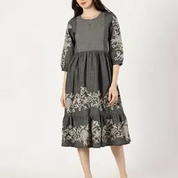 saffron threads Women Embroidered Fit & Flare Dress-picture-30
