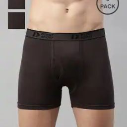 Pack of 3 Cotton Trunks with Brand Waistband-image-77