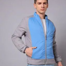 Men Colourblock Zip-Front Regular Fit Jacket-picture-17