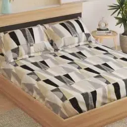 150 TC Geometric Print Queen Size Bedsheet-image-25