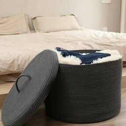 Foldable Wardrobe Cotton Mini Rope Laundry Basket-29