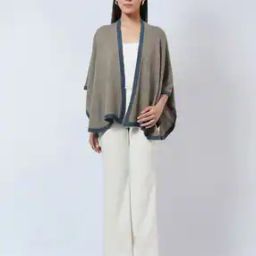 Cashmere Cape with Contrast Border-15