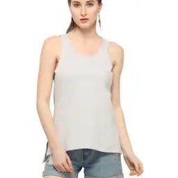 Heathered Tank Top with High-Low Hem-picture-21