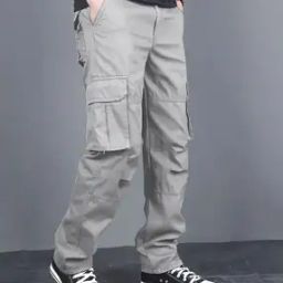 Men Relaxed Fit Cargo Pants with Insert Pockets-picture-44