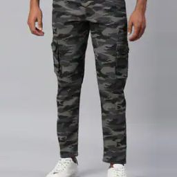 Camouflage Pattern Tapered Fit Cargo Pants-image-75