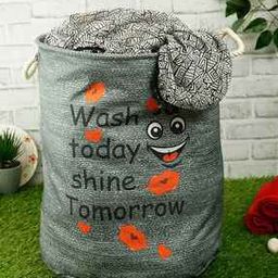 Typographic Print Laundry Bag-88