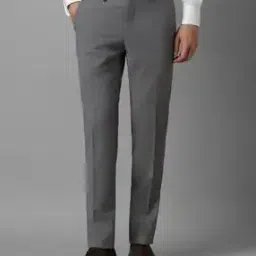 Men Slim Fit Flat-Front Trousers-image-62