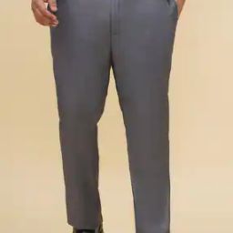 Men Relaxed Fit Flat-Front Trousers with Insert Pockets-image-47