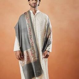 Men Floral Aari Embroidered Stole-15