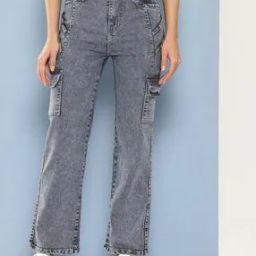 Girls Straight Jeans with 5-Pocket Styling -image-90