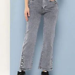 Girls Straight Jeans with 5-Pocket Styling -image-92