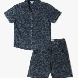 Boys Printed Regular Fit Shirt with Shorts-image-8