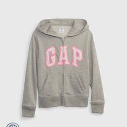 Zip-Front Hoodie with Logo Applique-image-94