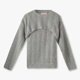 Girls Knitted Sweater with Upper-47