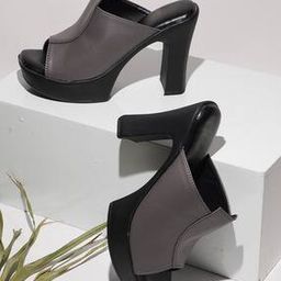 Peep-Toe Chunky Heeled Sandals-picture-13