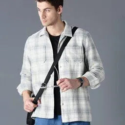 british club Men Checked Oversized Fit Shacket-picture-46