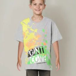 Boys Printed Relaxed Fit Crew-Neck T-Shirt-52