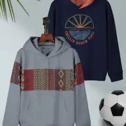 Pack of 2 Graphic Print Hoodies with Kangaroo Pocket-picture-45