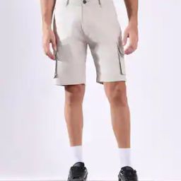 Men Textured Regular Fit Cargo Shorts-9